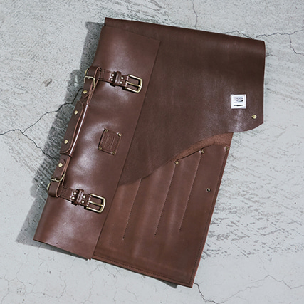 [KIMKIM] Leather 6-pocket Knife Bag - Walnut Brown