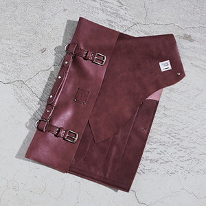 [KIMKIM] Leather 6-pocket Knife Bag - Burgundy Brown