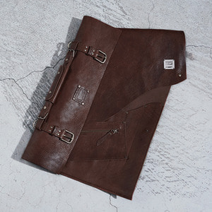 [KIMKIM] Leather 6-pocket Knife Bag - Dark Brown