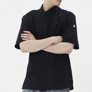 [쉐프앤코] Premium Chef Jacket (Short) - Real Black (면100%)