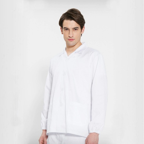 [위생복] MEN Spandex Shirts (Long) - White