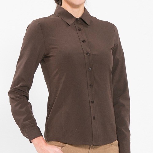 [비더쉐프] Women&#039;s Slimfit Shirt  (Long) - Brown
