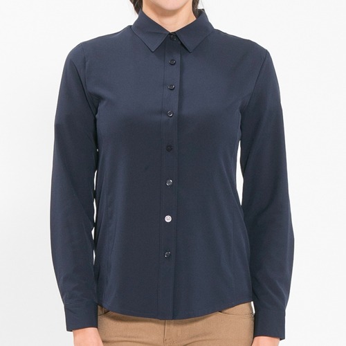 [비더쉐프] Women&#039;s Slimfit Shirt  (Long) - Navy